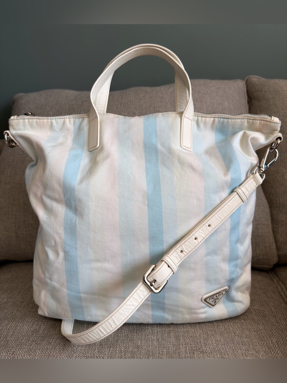 Vintage Prada Tessuto Stampato 2-Way Tote / Shoulder Bag B2052G